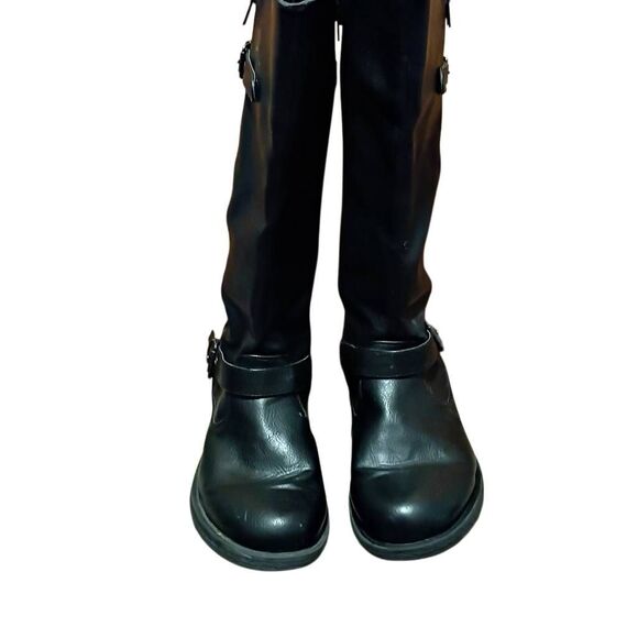 Women's Quilted Knee High Riding Boots Black Size 11 - Picture 3 of 13